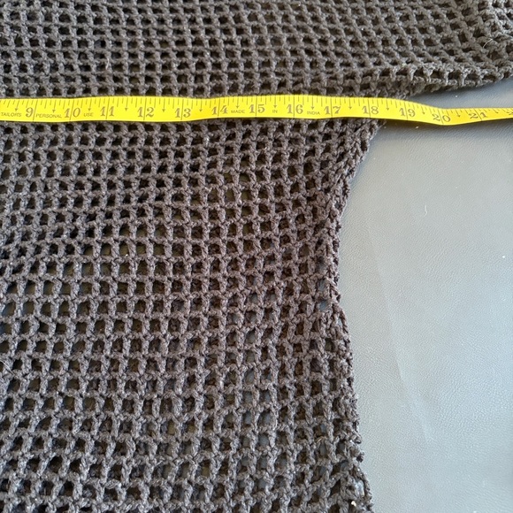 Guess Black Open Knit Mesh Top |Shirt Size M - Picture 6 of 9